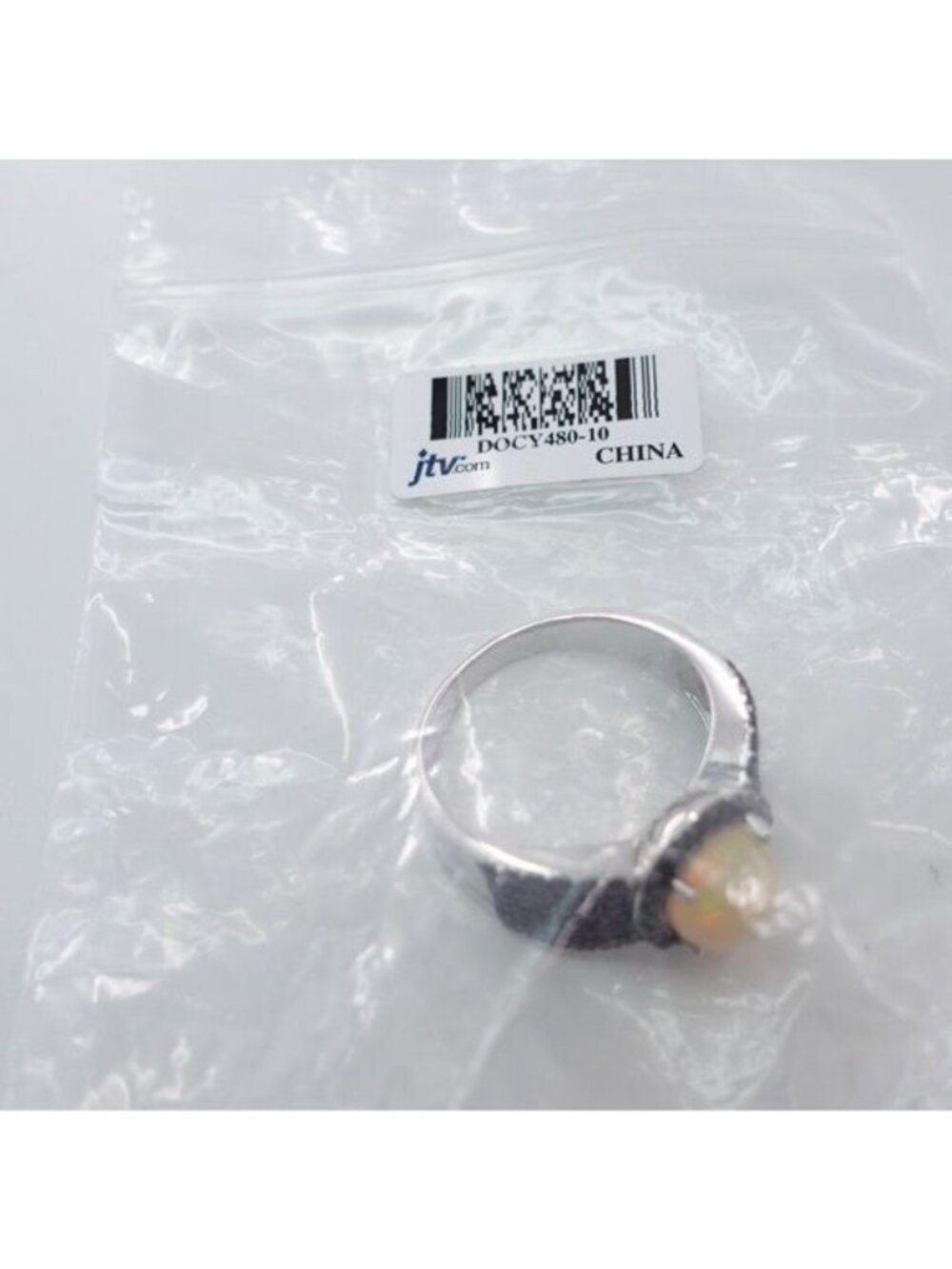 NIP JTV Fire Opal Black Spinel Sterling Silver Ring DOCY480-10 Sz 10 Multicolor - Picture 12 of 12